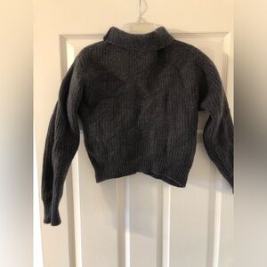 Wilfred Charcoal Turtleneck Wool Sweater - runs small